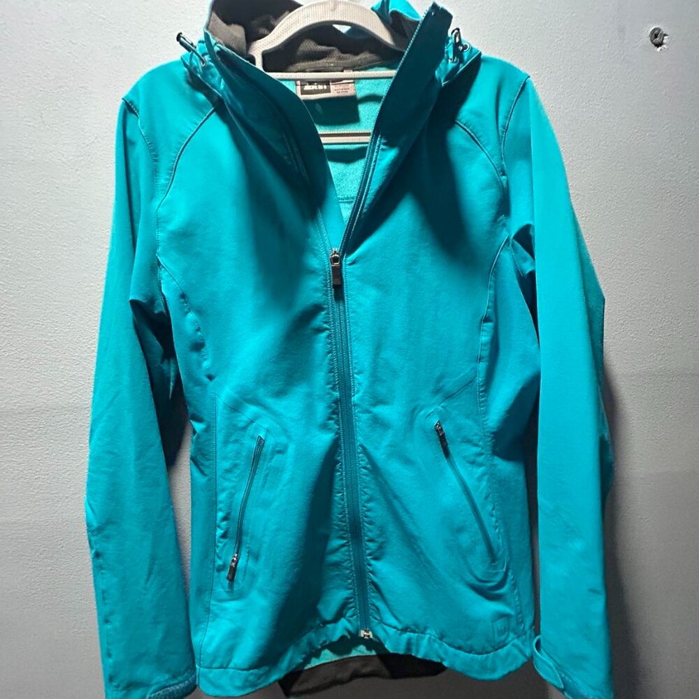 REI Teal Blue Lightweight Hooded Softshell Jacket